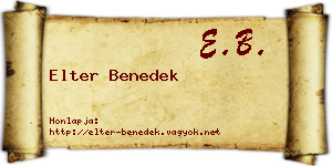 Elter Benedek névjegykártya