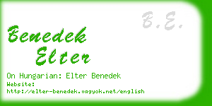 benedek elter business card